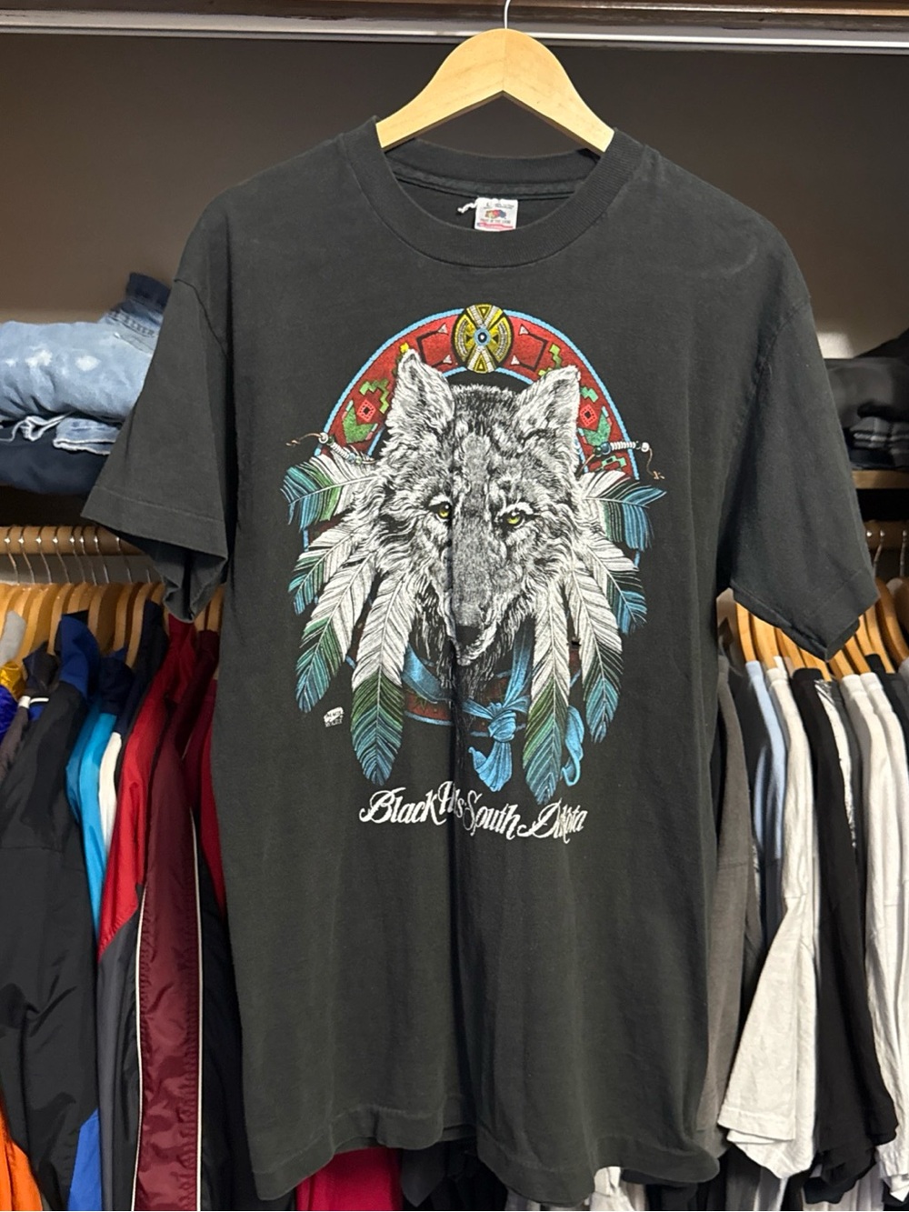 Vintage Black Hills Shirt South Dakota Size Large 90's Animal Nature